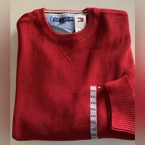 NWT Tommy Hilfiger Knit Crewneck Winter Sweater Red Size XXL